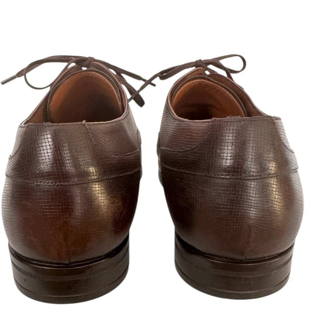 Bally Men's Lauron Oxford Brown Ombré Leather Derby Shoes Size 9.5 D US / 8.5 EU